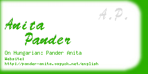 anita pander business card